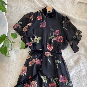 Lulu's Floral Maxi Dress with High Neck